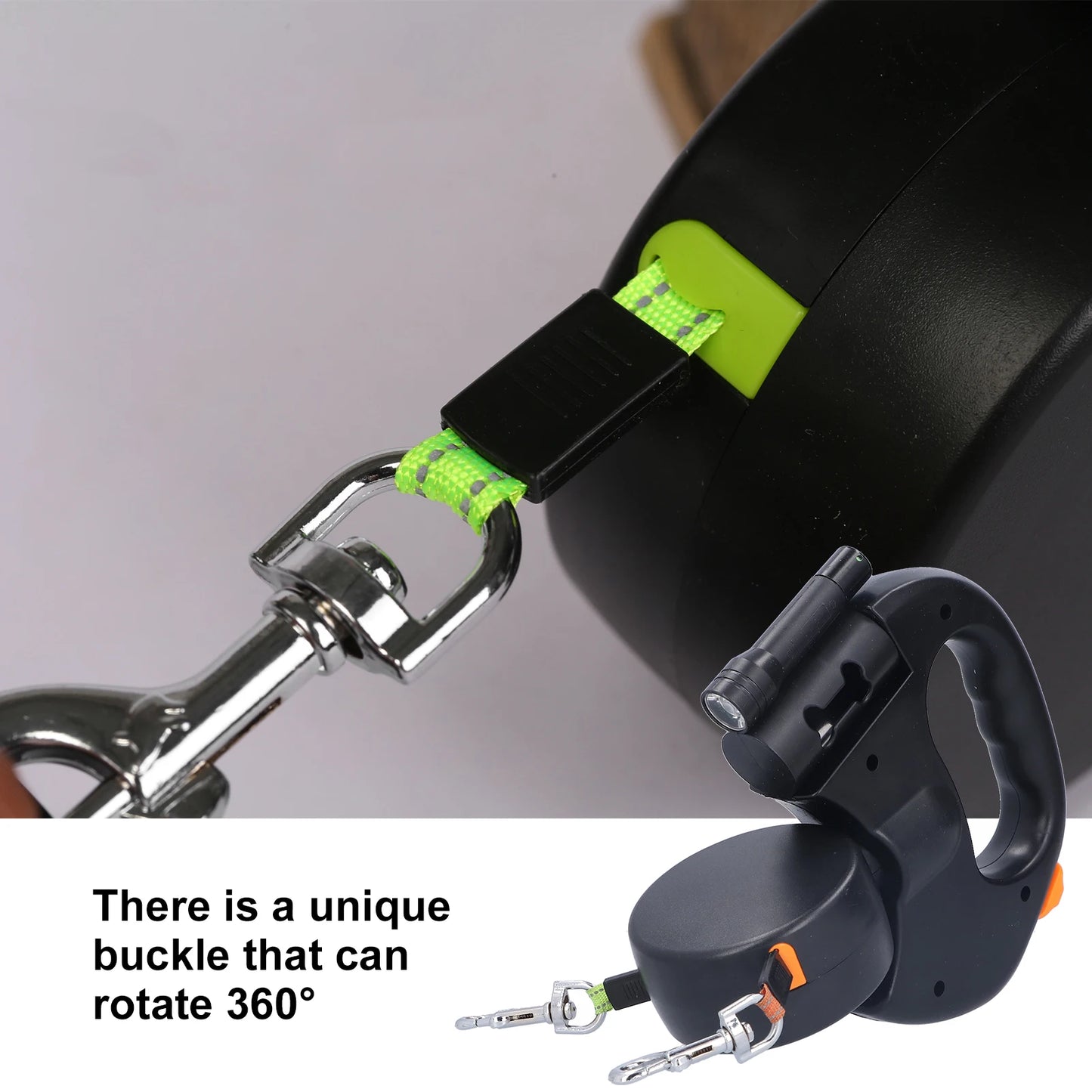 Laisse Automatique Rétractable Rotative – Conçue en ABS et nylon de haute qualité