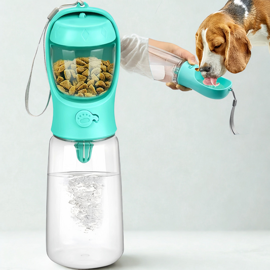 Bouteille d'eau portable & Distributeur de croquettes
